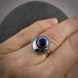 Black opal dream ring in sterling silver (size 6) by Mikel Grant Jewellery