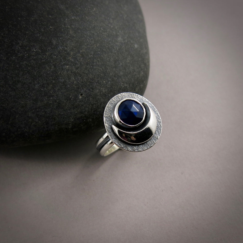 Black opal dream ring in sterling silver (size 6) by Mikel Grant Jewellery