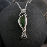 Green ammolite and tourmaline necklace in sterling silver by Mikel Grant Jewellery