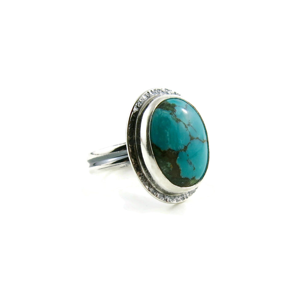 Hubei turquoise ring in sterling silver by Mikel Grant Jewellery