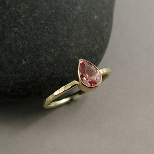 Pink Champagne Sapphire Ring in 14K Gold by Mikel Grant Jewellery