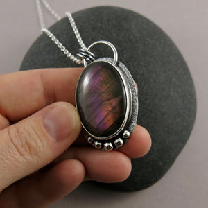 Purple Labradorite Necklace in Sterling Silver by Mikel Grant Jewellery