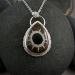 Septarian fossil necklace in sterling silver by Mikel Grant Jewellery