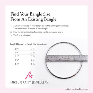 How to find your bangle size from an existing bangle by Mikel Grant Jewellery.