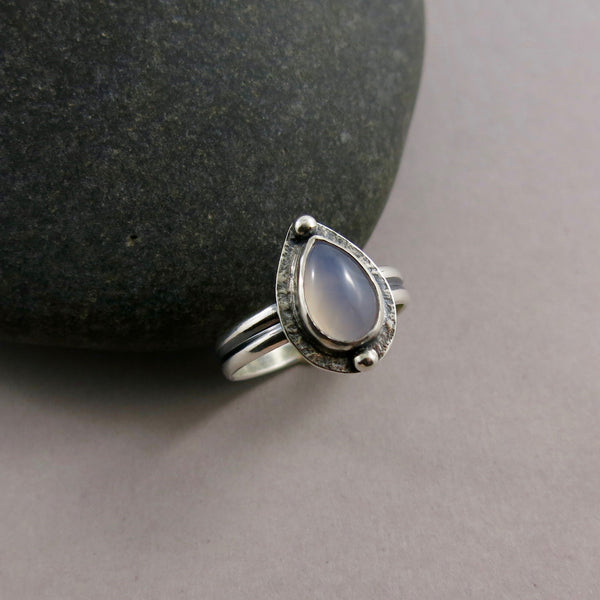 Aqua Chalcedony 925 Sterling Silver Ring, Statement Ring, Boho