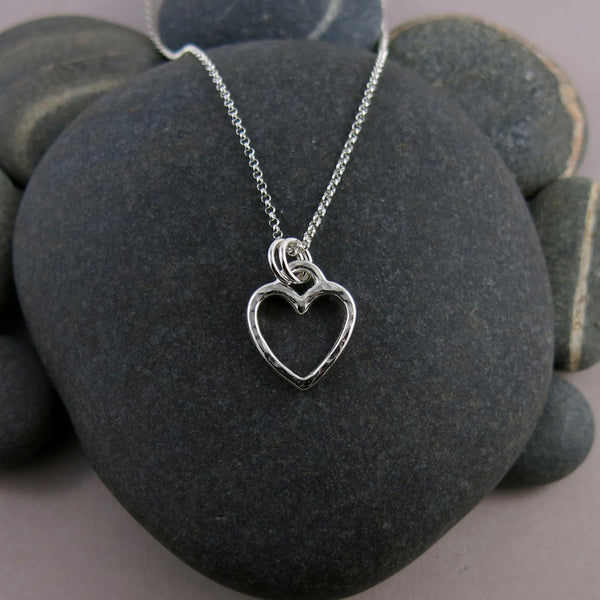 Open Heart Necklace • Sterling Silver