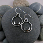 Silver Crescent Moon Dream Earrings by Mikel Grant Jewellery.