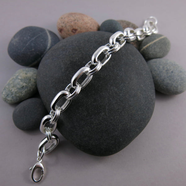 Chunky Oval Chain Link Bracelet in Sterling Silver