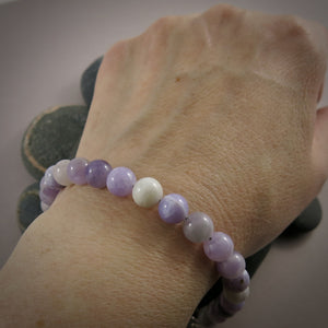 Natural purple opal gemstone bead bracelet by Mikel Grant Jewellery