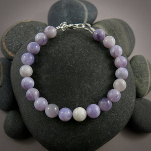 Natural purple opal gemstone bead bracelet by Mikel Grant Jewellery