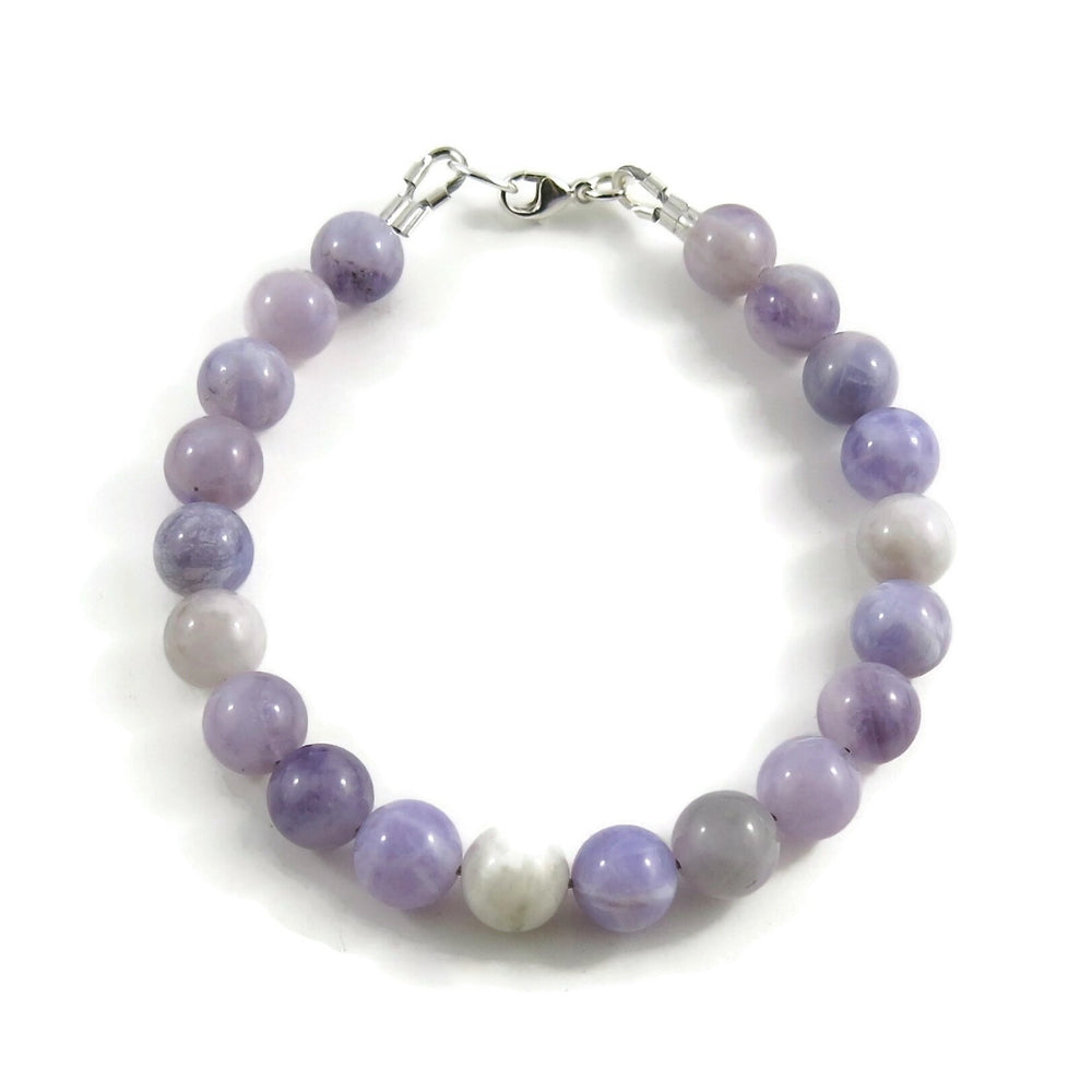 Natural purple opal gemstone bead bracelet by Mikel Grant Jewellery