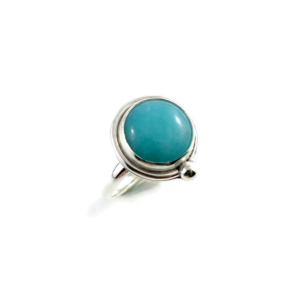 Amazonite ring in sterling silver by Mikel Grant Jewellery