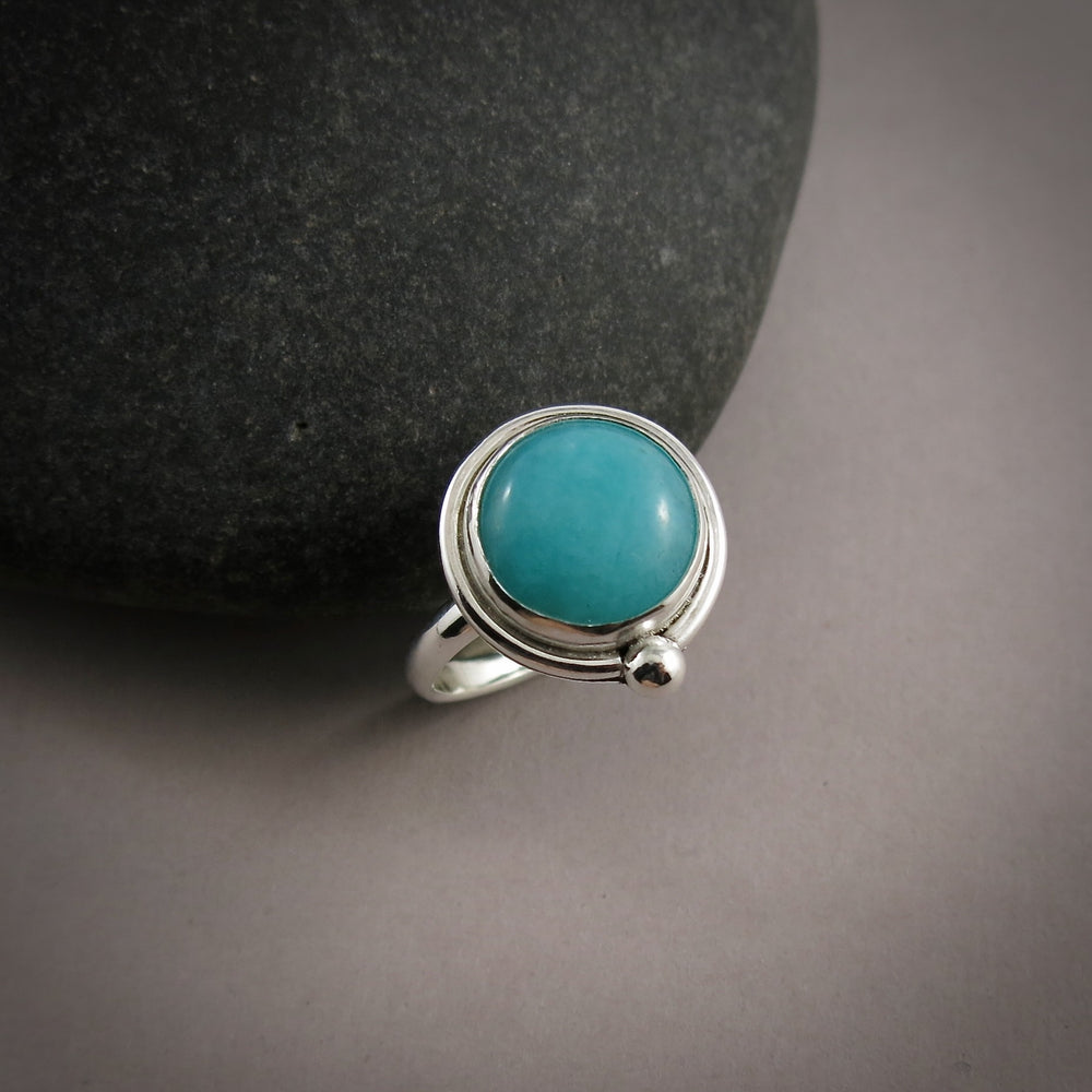 Amazonite ring in sterling silver by Mikel Grant Jewellery