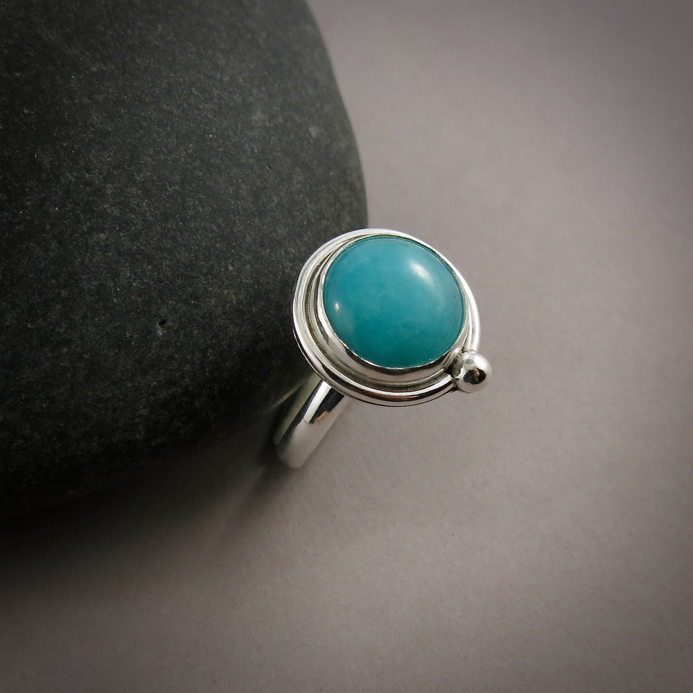 Amazonite ring in sterling silver by Mikel Grant Jewellery