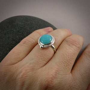 Amazonite ring in sterling silver by Mikel Grant Jewellery