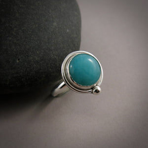 Amazonite ring in sterling silver by Mikel Grant Jewellery