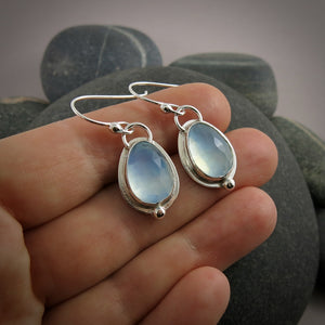 Rose cut aquamarine earrings in sterling silver by Mikel Grant Jewellery