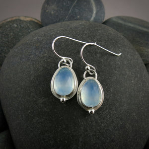 Rose cut aquamarine earrings in sterling silver by Mikel Grant Jewellery