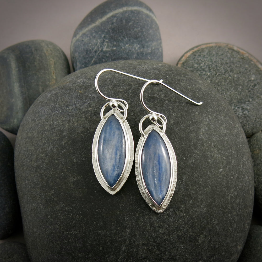 Blue Kyanite Earrings • Sterling Silver