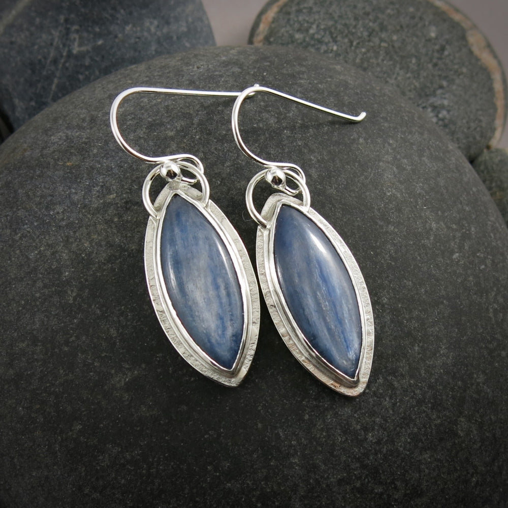 Blue Kyanite Earrings • Sterling Silver