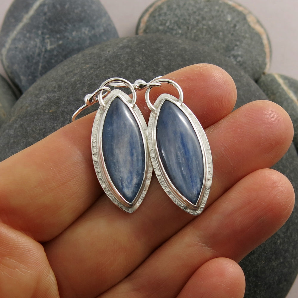 Blue Kyanite Earrings • Sterling Silver