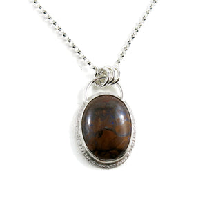 Australian boulder opal necklace in sterling silver by Mikel Grant Jewellery