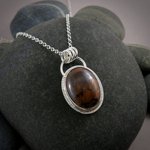 Australian boulder opal necklace in sterling silver by Mikel Grant Jewellery