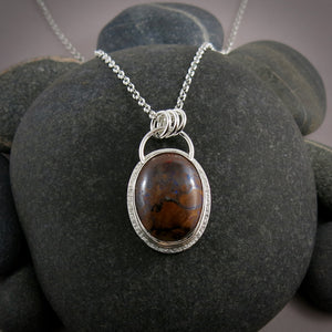 Australian boulder opal necklace in sterling silver by Mikel Grant Jewellery