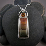 Desert Jasper and Golden Citrine Necklace in Sterling Silver by Mikel Grant Jewellery