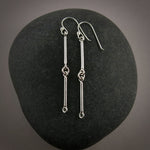 Silver double bar link earrings from by Mikel Grant Jewellery