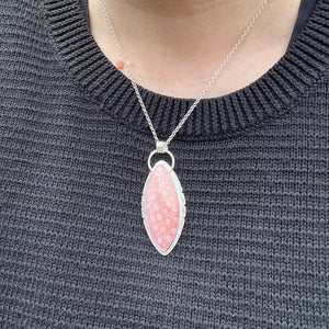 Pink Agatized Fossil Coral Necklace • Sterling Silver • Just Peachy Collection