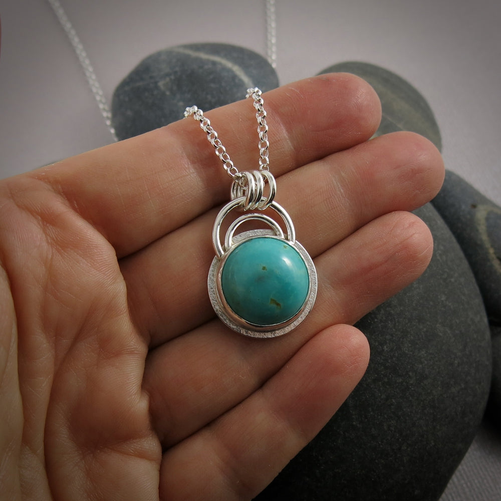 Fox turquoise pendant in sterling silver by Mikel Grant Jewellery.  