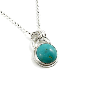 Fox turquoise pendant in sterling silver by Mikel Grant Jewellery.  