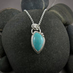 Freeform Arizona turquoise pendant in sterling silver by Mikel Grant Jewellery