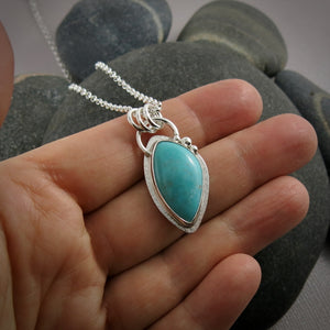 Freeform Arizona turquoise pendant in sterling silver by Mikel Grant Jewellery