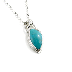 Freeform Arizona turquoise pendant in sterling silver by Mikel Grant Jewellery