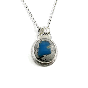 Galaxy opal necklace in sterling silver by Mikel Grant Jewellery