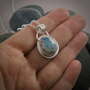 Galaxy Opal Necklace in Sterling Silver by Mikel Grant Jewellery