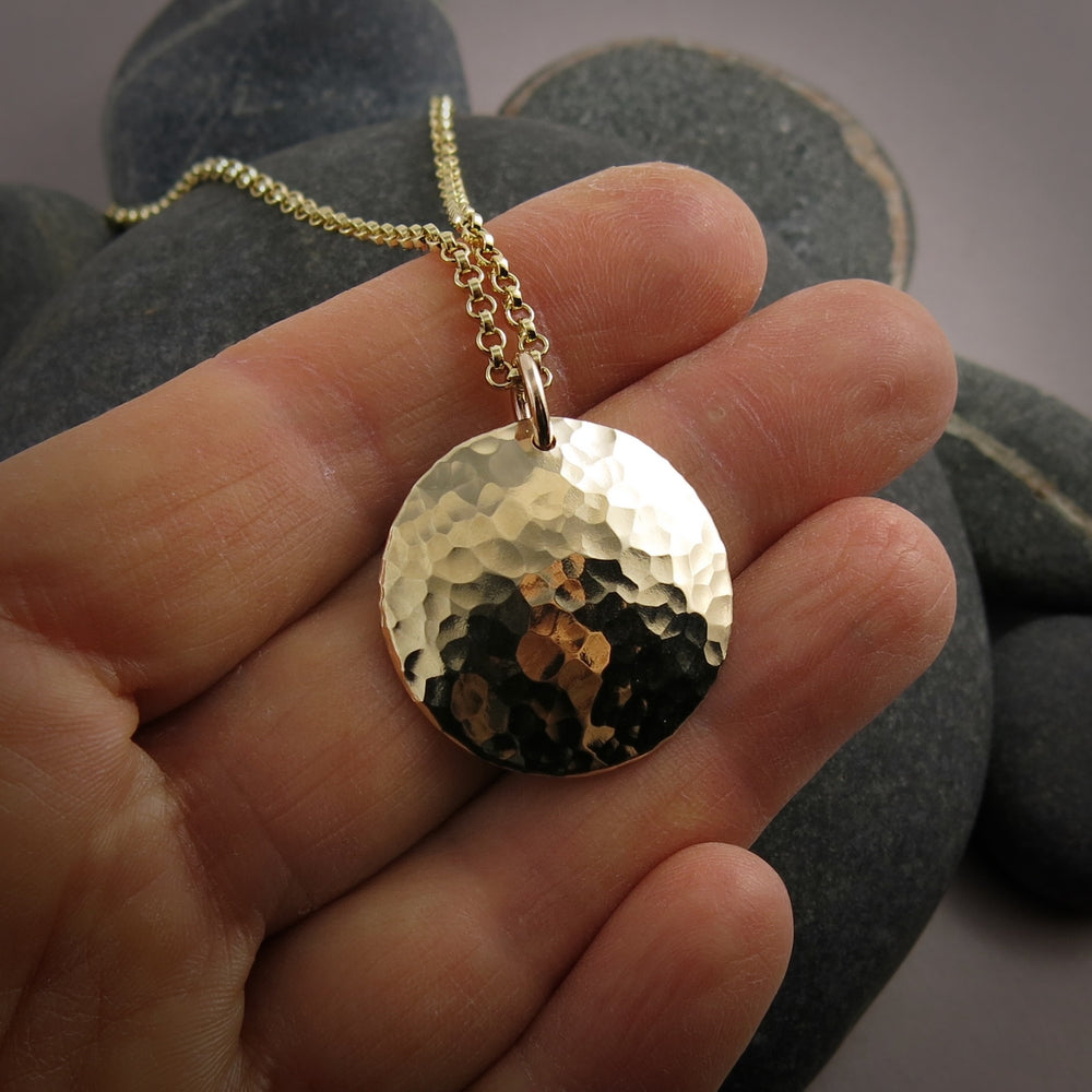Moondance Necklace • Hammer Textured 14K Gold Filled • Sample Sale