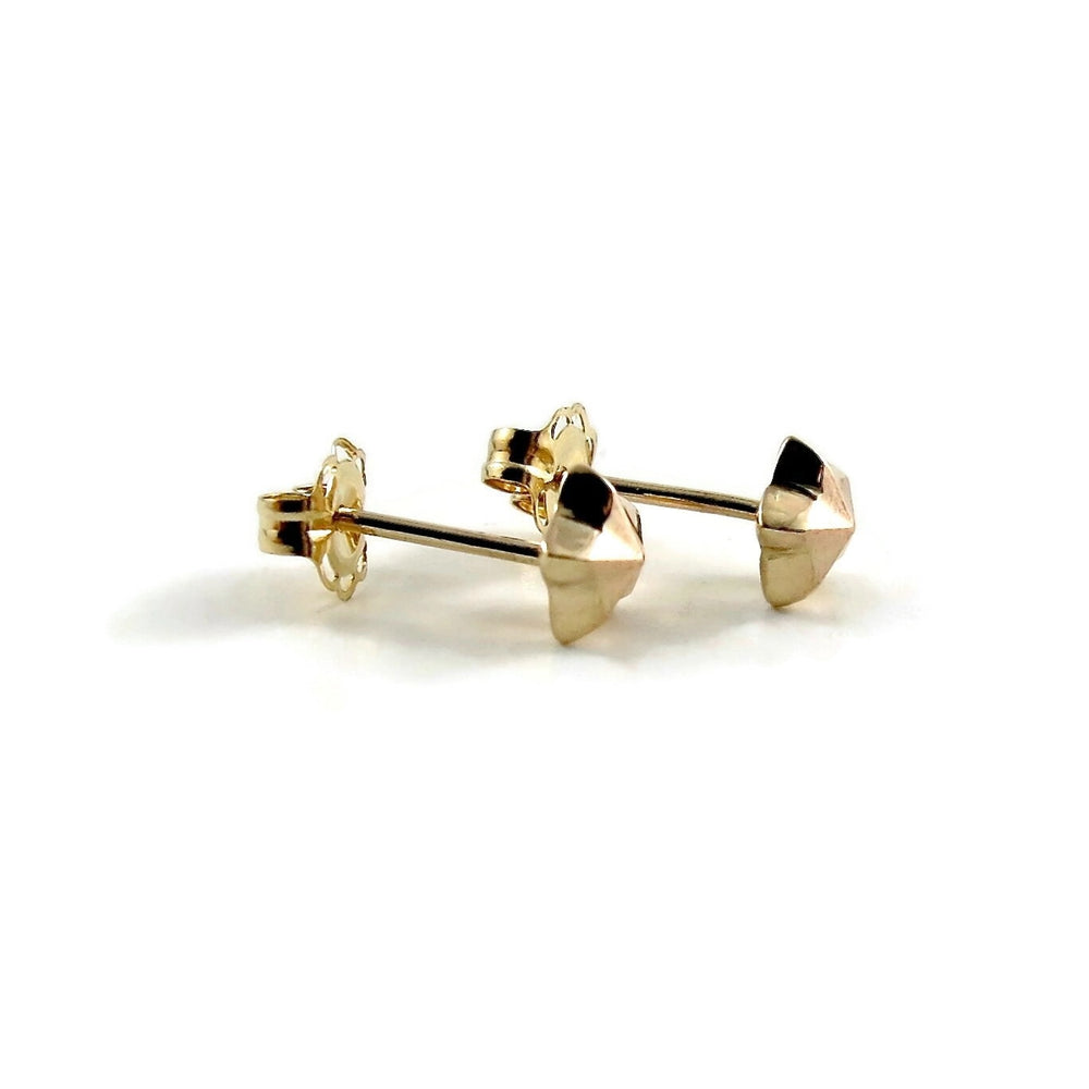 Gold star studs.  Solid gold minimalist star stud earrings by Mikel Grant Jewellery