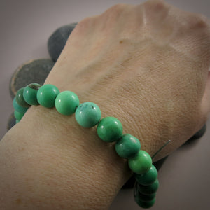 Green opal gemstone bead bracelet by Mikel Grant Jewellery