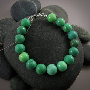 Green opal gemstone bead bracelet by Mikel Grant Jewellery