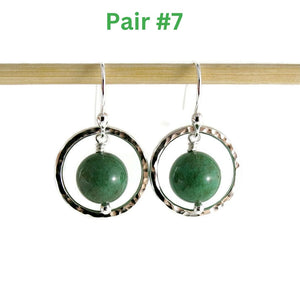 Green opal nesting circle earrings in sterling silver by Mikel Grant Jewellery