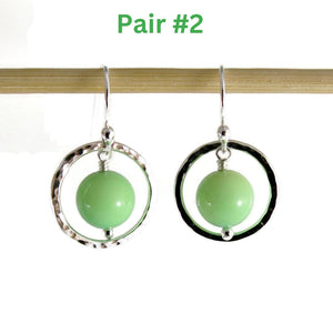 Green opal nesting circle earrings in sterling silver by Mikel Grant Jewellery