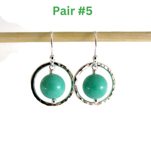 Green opal nesting circle earrings in sterling silver by Mikel Grant Jewellery