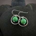 Green opal nesting circle earrings in sterling silver by Mikel Grant Jewellery