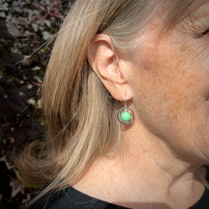 Green opal nesting circle earrings in sterling silver by Mikel Grant Jewellery