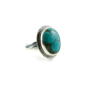 Hubei turquoise ring in sterling silver by Mikel Grant Jewellery