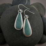 Teal Imperial Jasper Earrings • Sterling Silver