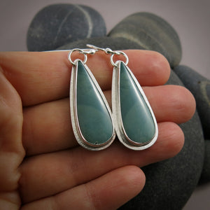 Teal Imperial Jasper Earrings • Sterling Silver